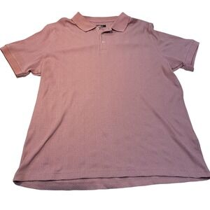 Alfani Light Pink Textured Stretch Polo Shirt Men's Size XXL  Preppy